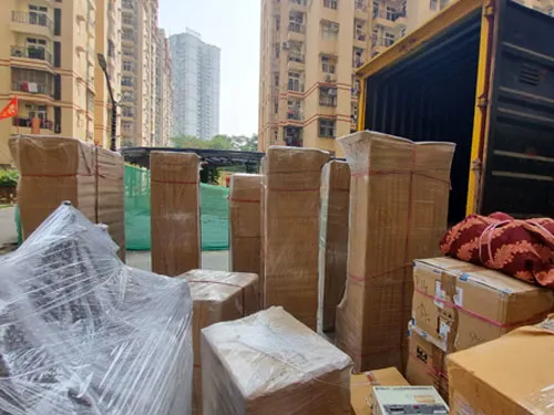 Packing household items for relocation